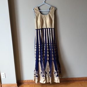 👗 Indian Gold and Indigo Color Tradional Dress